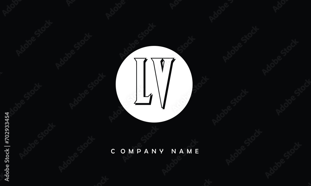 Obraz premium LV, VL, L, V Abstract Letters Logo Monogram