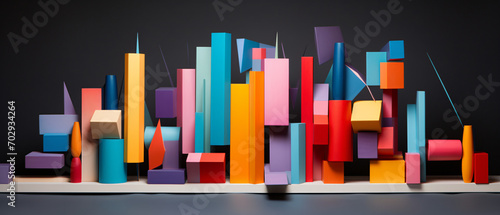 3d abstract sculpture of pure geometrical shapes
