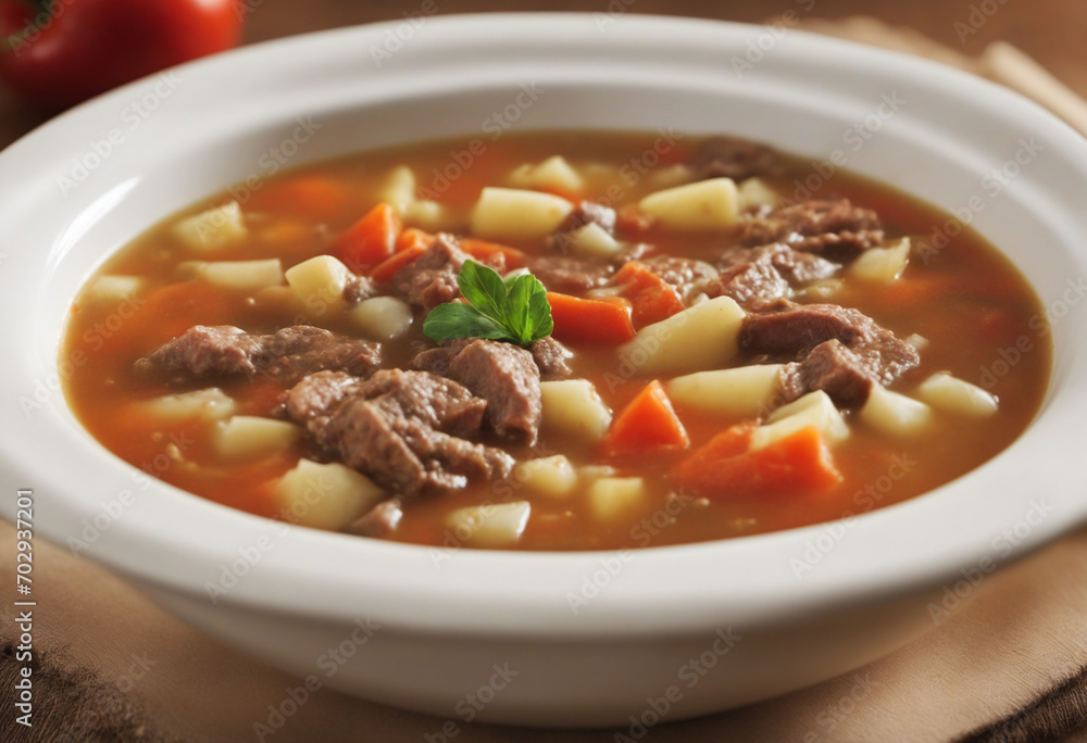 Hearty vegetable and beef broth stew Hearty vegetable and beef broth stew
