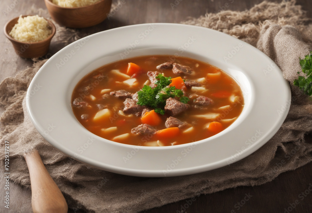 Hearty vegetable and beef broth stew Hearty vegetable and beef broth stew