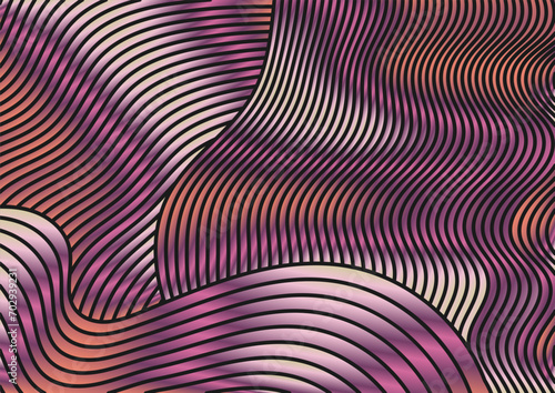 Gradient pattern of wavy lines. Colorful background for creative design. Smooth gradient lines