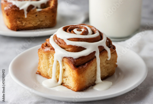 Cinnamon Roll with White Frosting