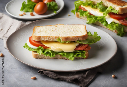 Delicious egg salad sandwich on a plate