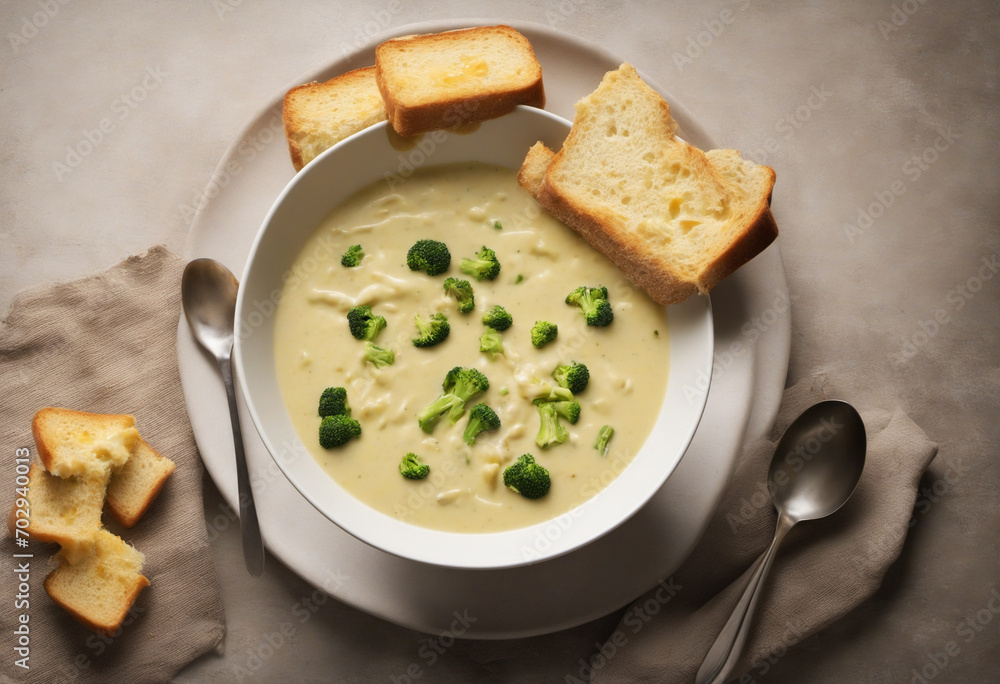 Creamy Broccoli Cheddar Soup Bowl Creamy Broccoli Cheddar Soup Bowl