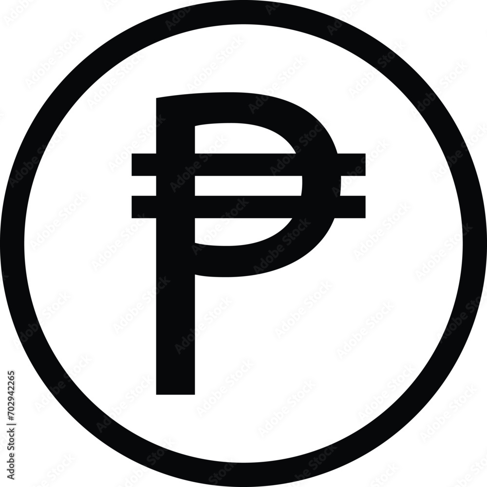 Peso icon . Philippine currency symbol vector isolated on white background Peso icon . Philippine currency symbol vector isolated on white background