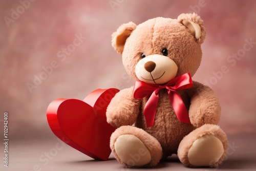 Heartwarming Valentine's Day Gift: The Adorable Teddy Bear Holding A Heart © Anastasiia