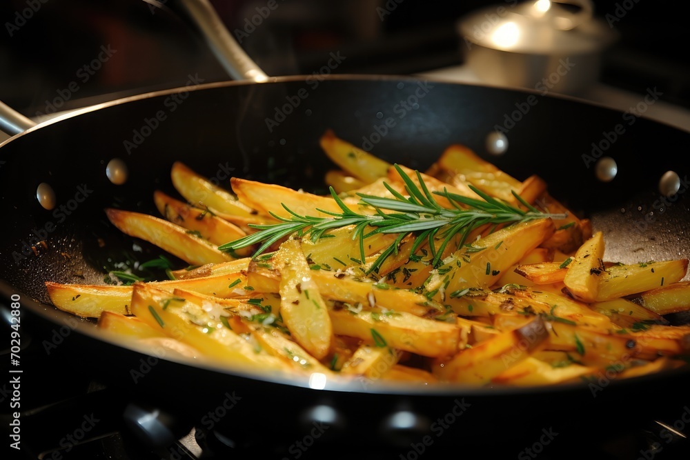 Aromatic Cooking As Garlic Fries In Saut Pan On Electric Stove Aromatic Cooking As Garlic Fries In Saut Pan On Electric Stove