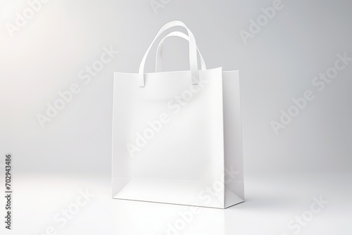 Wallpaper Mural White paper shopping bag on white background Torontodigital.ca