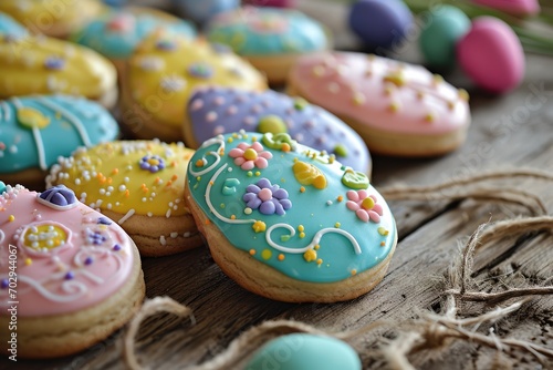 Easterthemed Cookies Meticulously Iced And Decorated, Homemade Delights