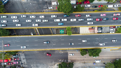 aerial view of traffic in the city of mexico cdmx