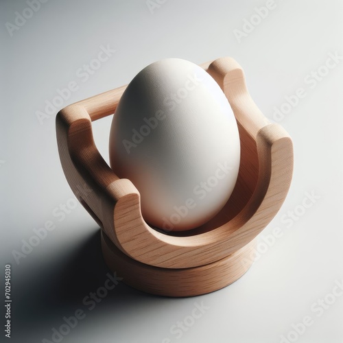 egg in aa cup on a white background
 photo