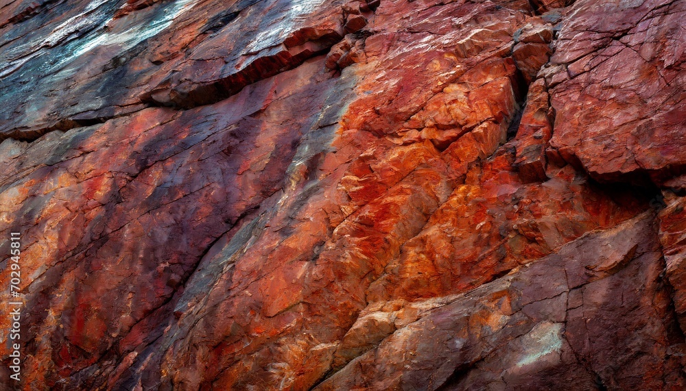 dark red orange brown rock texture with cracks close up rough mountain surface stone granite background for design nature