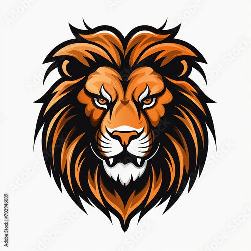 lion head logo on white background 
