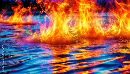 abstract colourful fire and water