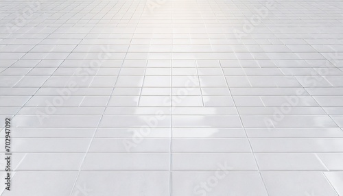 white glossy ceramic tile floor background 3d rendering