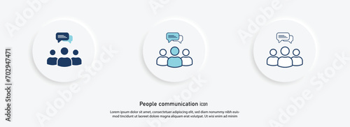  People communication icon set. Collaboration vector symbol  Teamwork symbol illustration