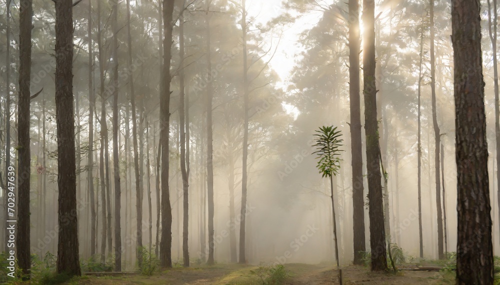 Obraz premium fog in the forest