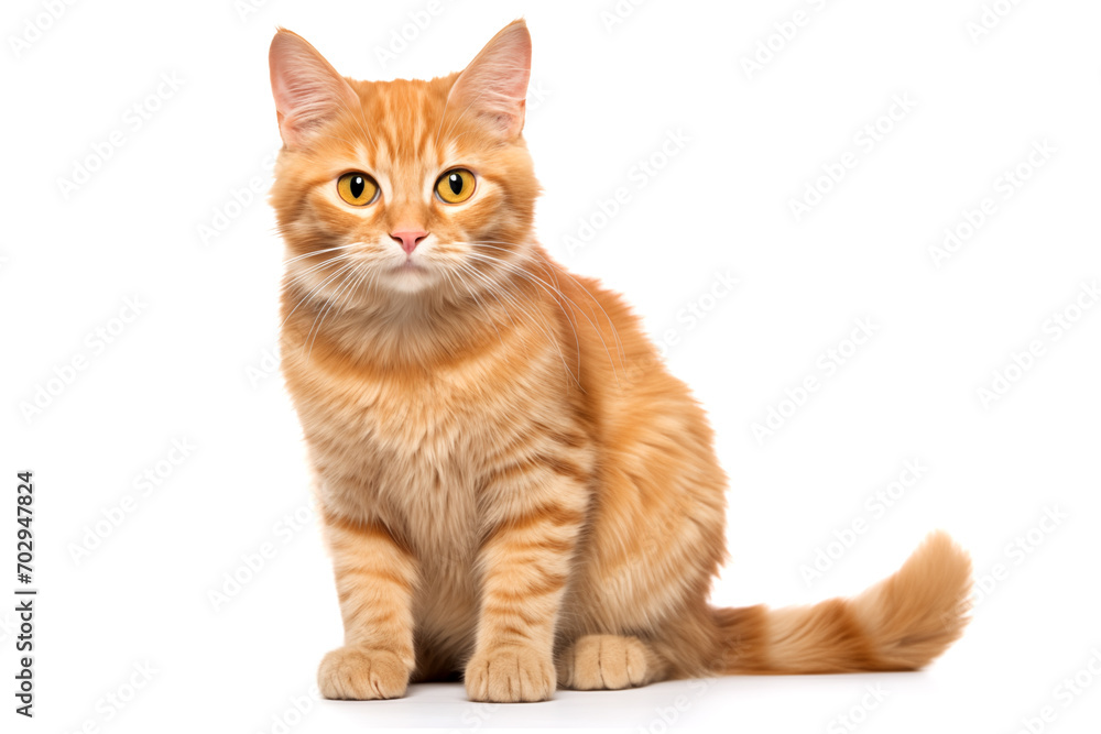 Adorable Orange Tabby Cat Sitting Gracefully