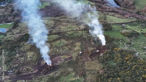 Aerial view of Castlegoland hill by Portnoo - County Donegal, Ireland. photo