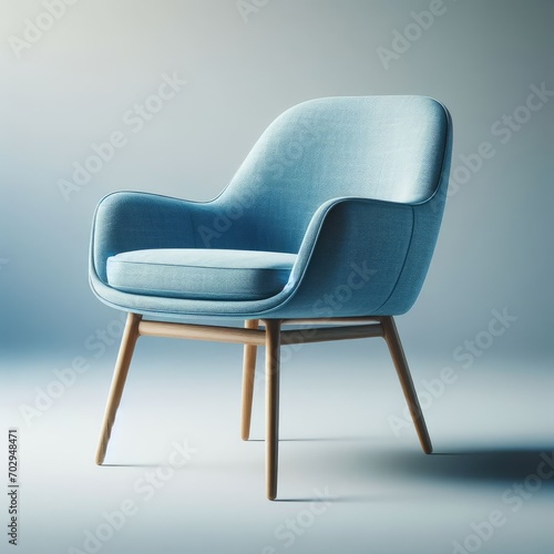 blue armchair isolated on white background 