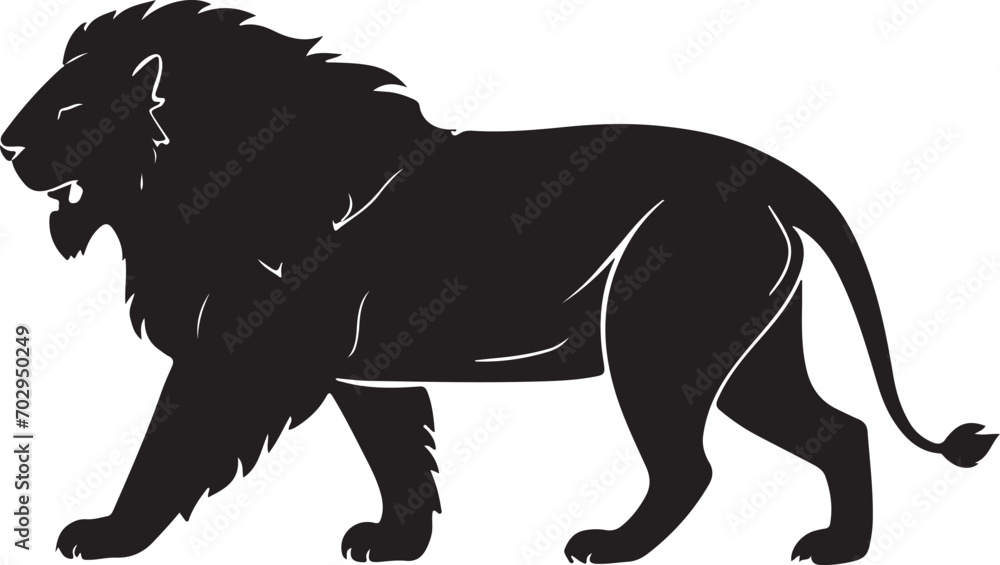 Obraz premium Black lion editable silhouette vector illustration design