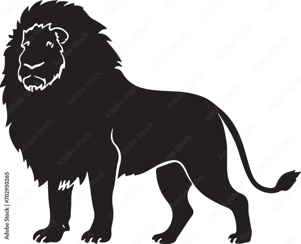 Obraz premium Black lion editable silhouette vector illustration design