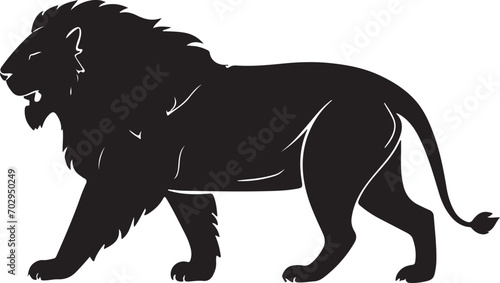 Black lion editable silhouette vector illustration design