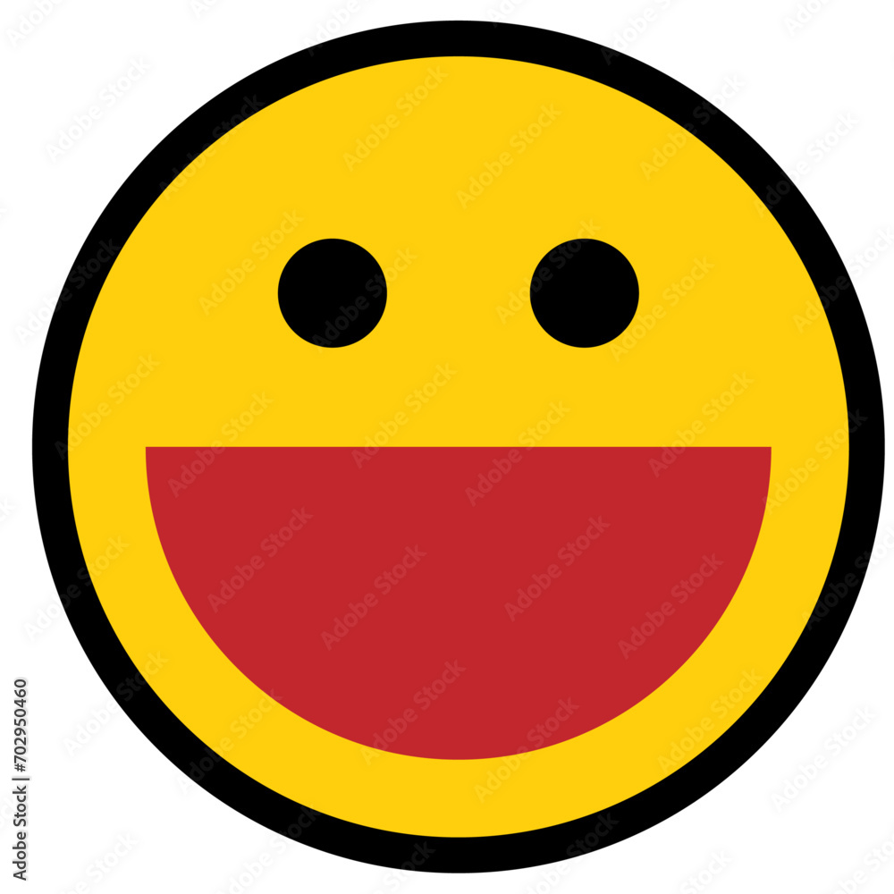 Fototapeta premium Cheerful Smiley Face Icons in Flat Style