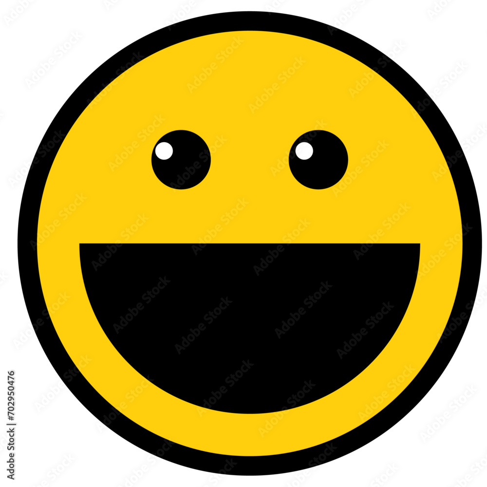 Fototapeta premium Cheerful Smiley Face Icons in Flat Style