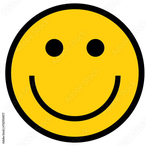 Cheerful Smiley Face Icons in Flat Style