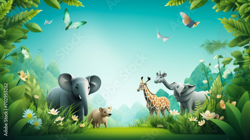 Safari animals - illustration for the children photo