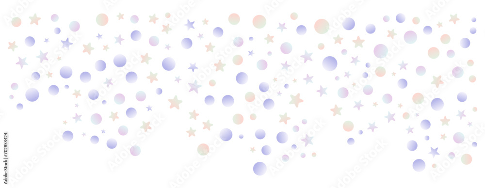Stars and circles corner particles. Vector illustration.	