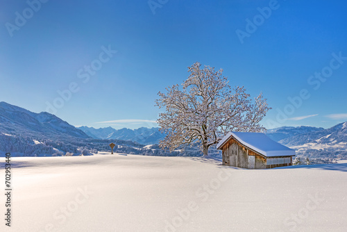 Allgäu - Winter - Chalet - Alpe - Stadel - Schnee - Berge