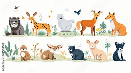 Fototapeta Naklejka Na Ścianę i Meble -  Safari animals - illustration for the children