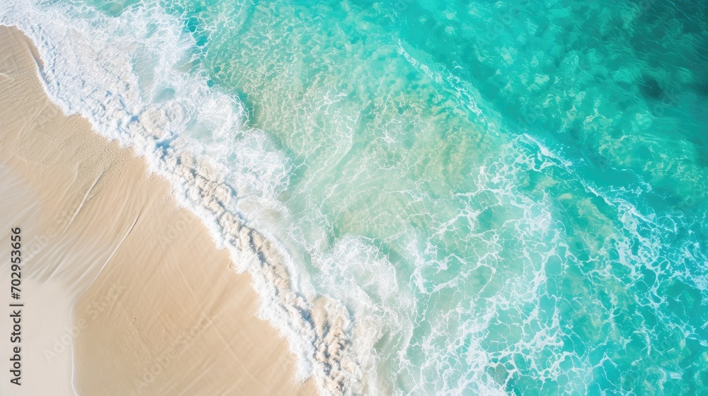 Beautiful sandy beach and soft blue ocean wave from top view , Summer seascape background. Beautiful sandy beach and soft blue ocean wave from top view , Summer seascape background.