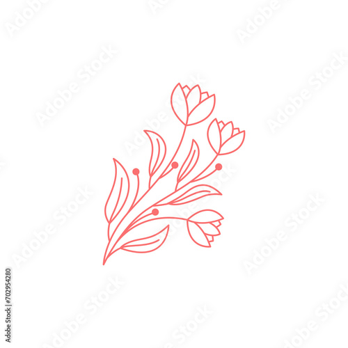 feminine flowers logo design vector image