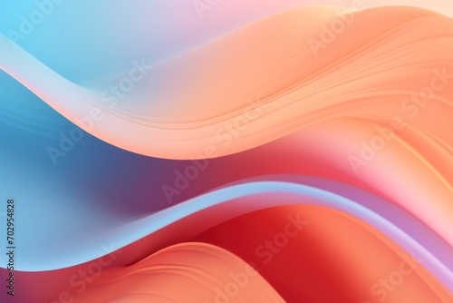 Pastel tone tangerine pink blue gradient defocused abstract photo smooth lines pantone color background 