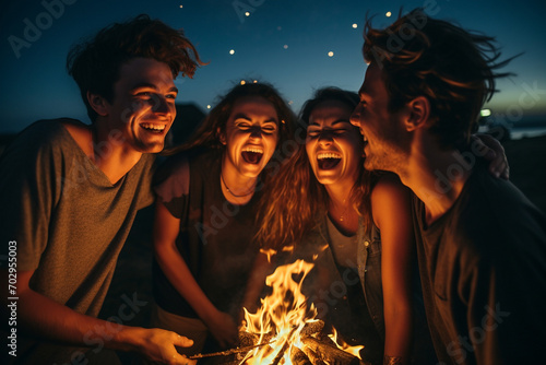 Photographing the laughter and joy shared among friends gathered around a bonfire under the stars. Freedom, love, fun