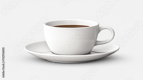 Perfect white coffee cup with steam isolated on white