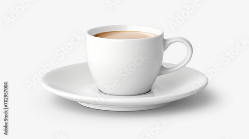Perfect white coffee cup with steam isolated on white