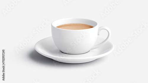 Perfect white coffee cup with steam isolated on white