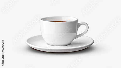 Perfect white coffee cup with steam isolated on white