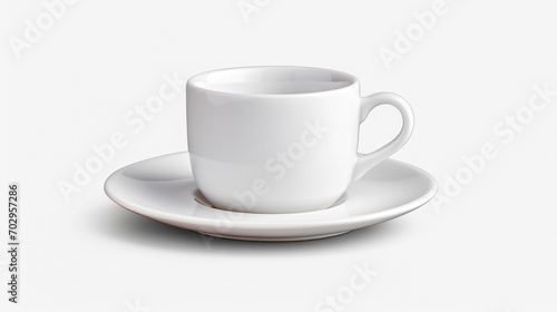 Perfect white coffee cup with steam isolated on white