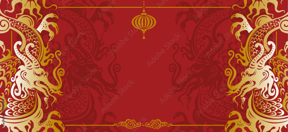 Chinese New Year, Concept holiday template for greeting card, banner Chinese New Year, Concept holiday template for greeting card, banner