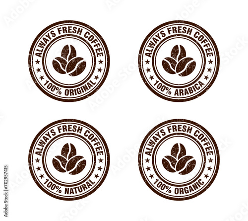 Always fresh coffee brown stamp set