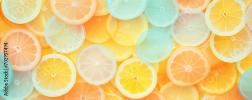 Orange lemon teal pastel gradient background © GalleryGlider