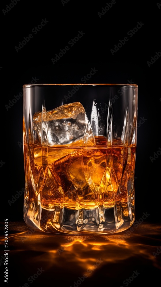 A Refreshing Glass of Whiskey on Ice