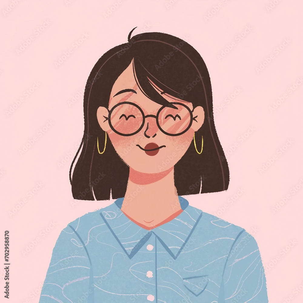 Flat character cartoon