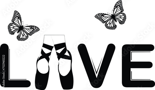 Graceful Love – Ballet Shoes Art Design
