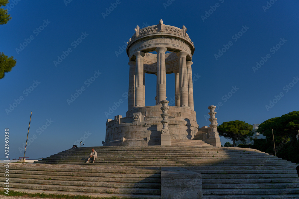 temple monument of ancona in italy at sunset